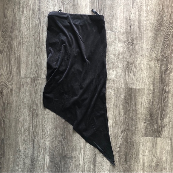 MUSTARD SEED SUEDE ANGLED SKIRT, DARK GREY - Picture 2 of 3